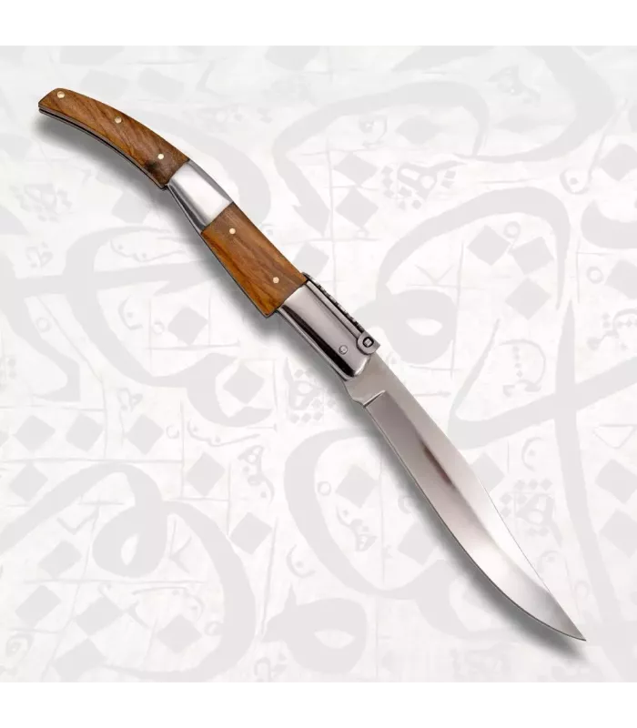 Canivete árabe de carraca série Seda Âmbar, cabo de oliva ⚔️