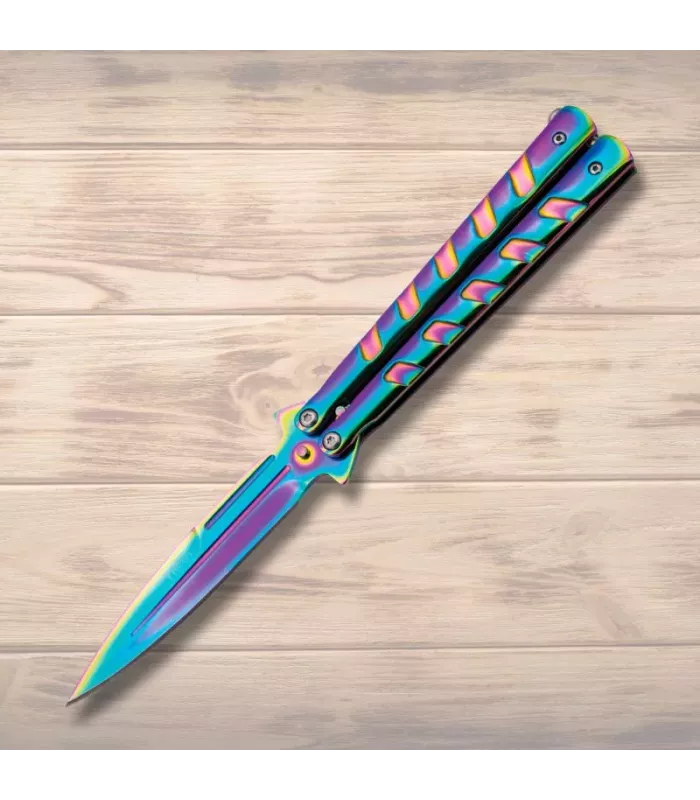 Couteau éventail Rainbow Third, lame de 12 cm. ⚔️