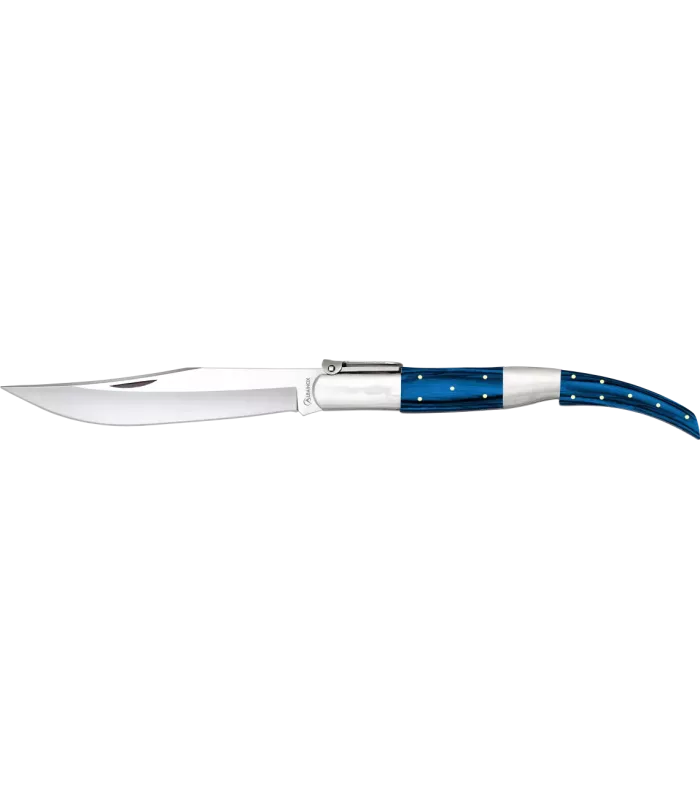 Navaja árabe carraca, cabo de madeira azul (folha, 21,8 cm.) ⚔️