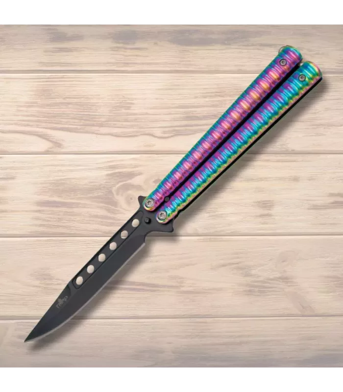Navaja de abanico black Rainbow Third, hoja 11,5 cm. ⚔️