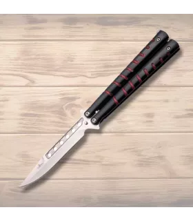 Pettine a ventaglio nero-rosso Third, lama da 11,5 cm. ⚔️