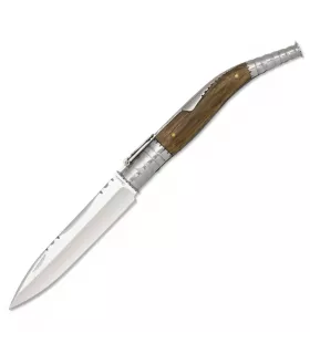 Taschendolch mit Riegelöffnung, Griff aus Zebra-Holz ⚔️