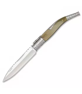 Canivete de bolso com abertura de catraca, empunhadura de chifre de boi ⚔️