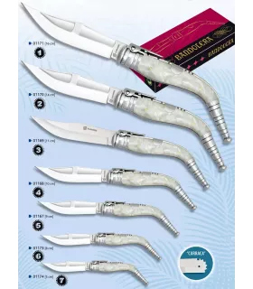 Coltelli bandoliera a carraca, manico in imitazione madreperla ⚔️