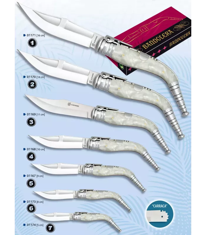 Karabiner-Taschenmesser mit Ratschenschloss, Griff aus Imitation Perlmutt ⚔️