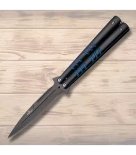 Navaja a ventaglio nero-blu Third, lama di 12 cm. ⚔️