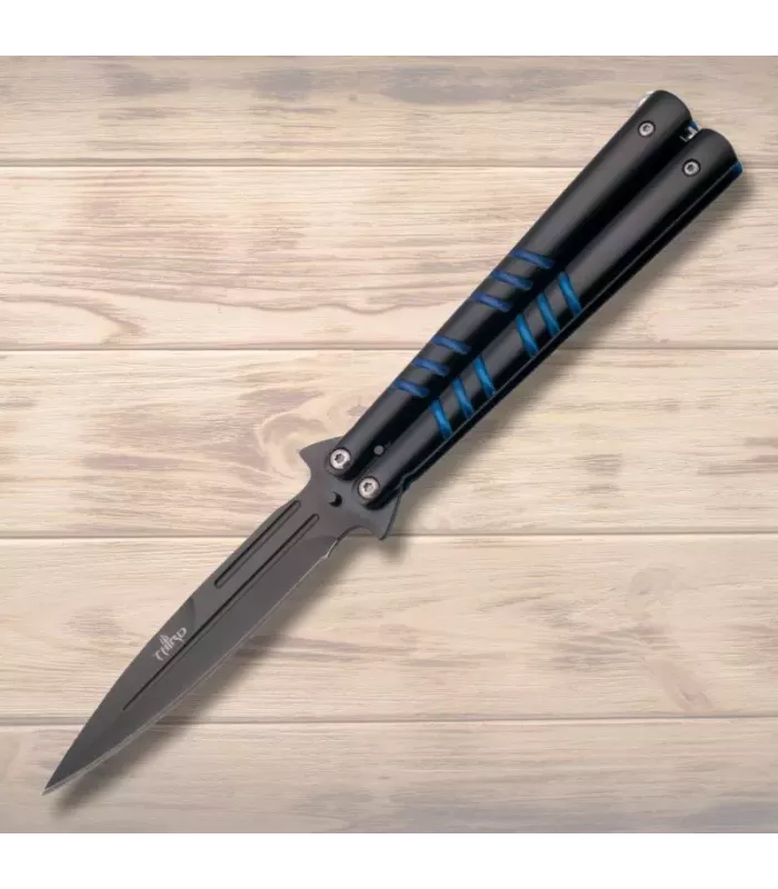 Navaja a ventaglio nero-blu Third, lama di 12 cm. ⚔️