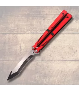 Canivete borboleta vermelho-preto Terceiro, folha 12,6 cm. ⚔️