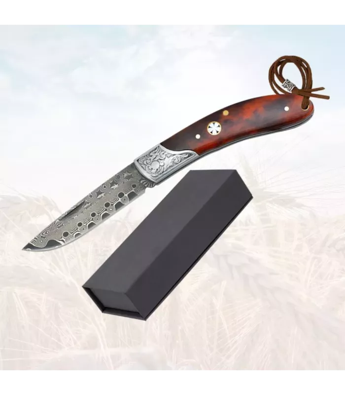 Navaja da campo Albainox, lama damasco (16,80 cm). ⚔️