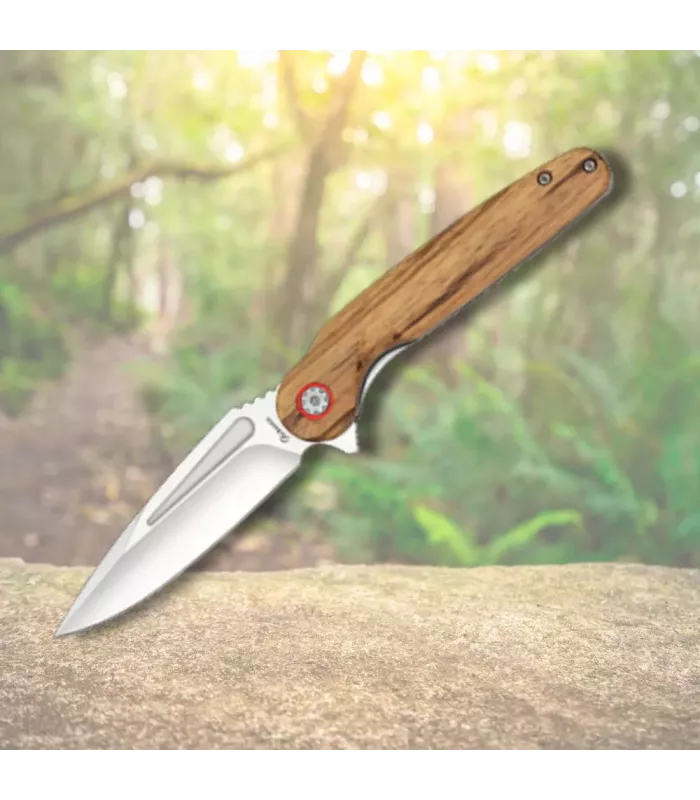 Coltello da campo Albainox in legno zebra (20,2 cm.) ⚔️