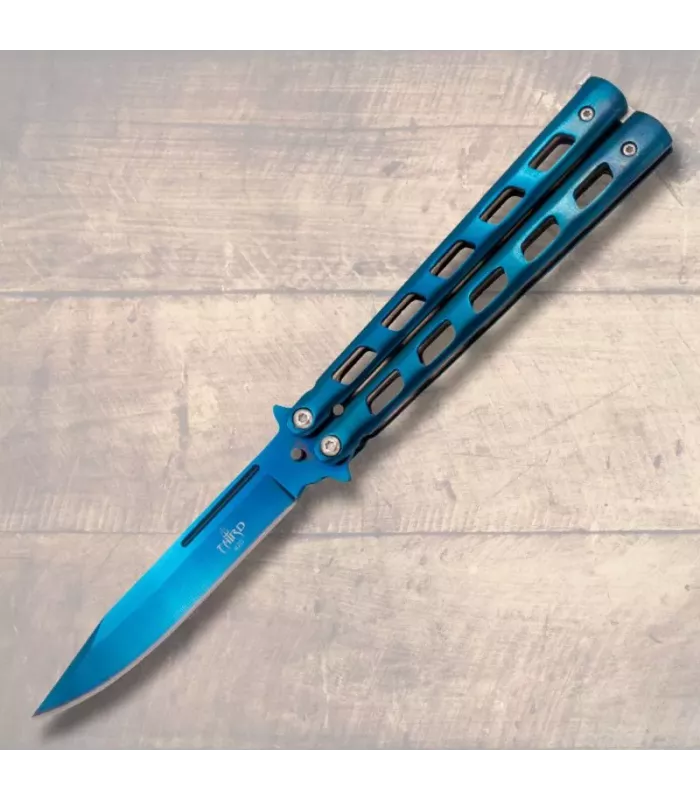 Canivete de leque Third azul, lâmina de aço 420 12 cm. ⚔️