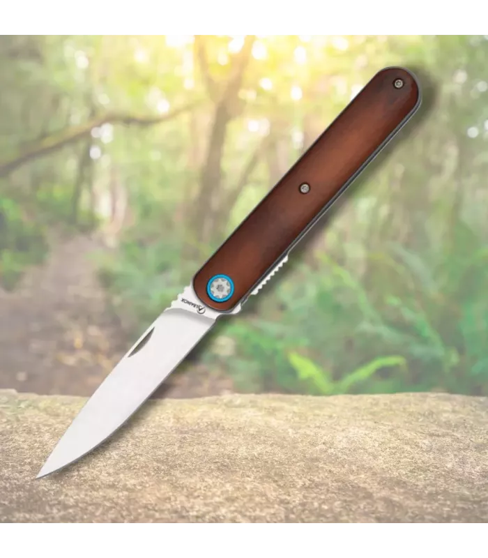 Couteau de campagne Albainox avec poignée en aluminium et bois ⚔️