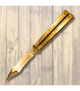 Vleugelmes Third goudkleurig, staalblad 420 12,6 cm. ⚔️