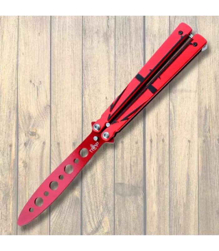 Fan-shaped Practice Knife, third practice, red-black color ⚔️