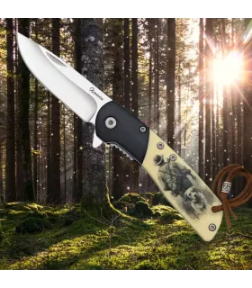 Albainox Jægerskærpe, sort ABS-træ (16,20 cm.) ⚔️
