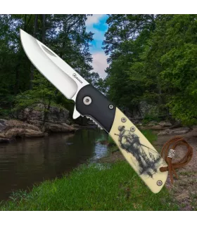 Albainox Vissersneus, zwart ABS-hout (16,20 cm.) ⚔️