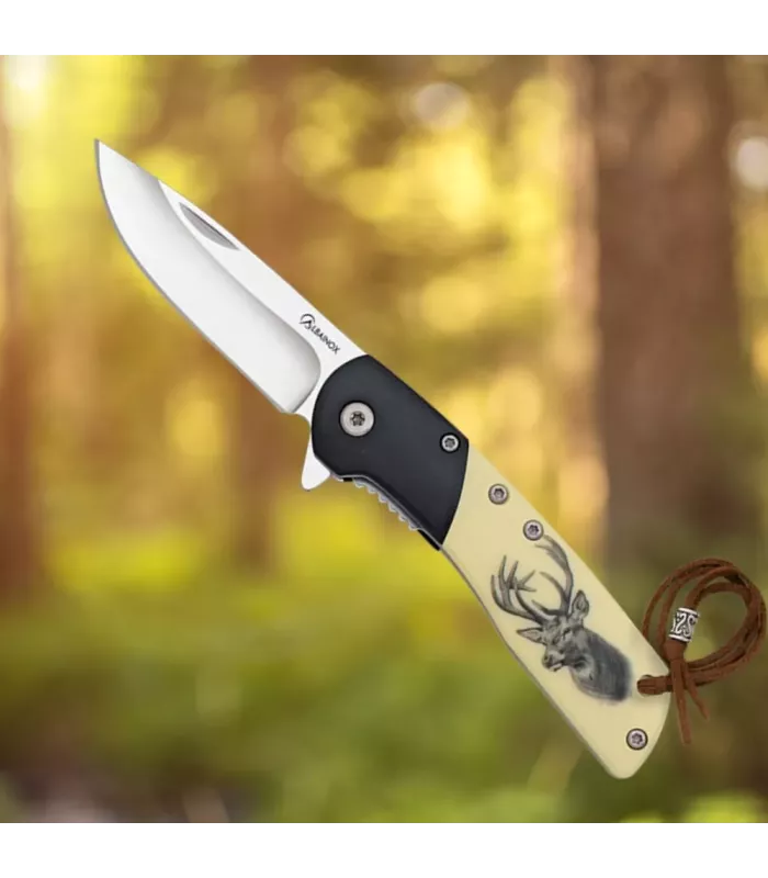 Navaja Ciervo Albainox, madera negra ABS (16,20 cm.) ⚔️