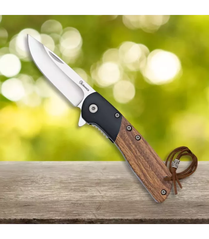 Albainox Pocket Knife, black zebra wood (16.20 cm.) ⚔️