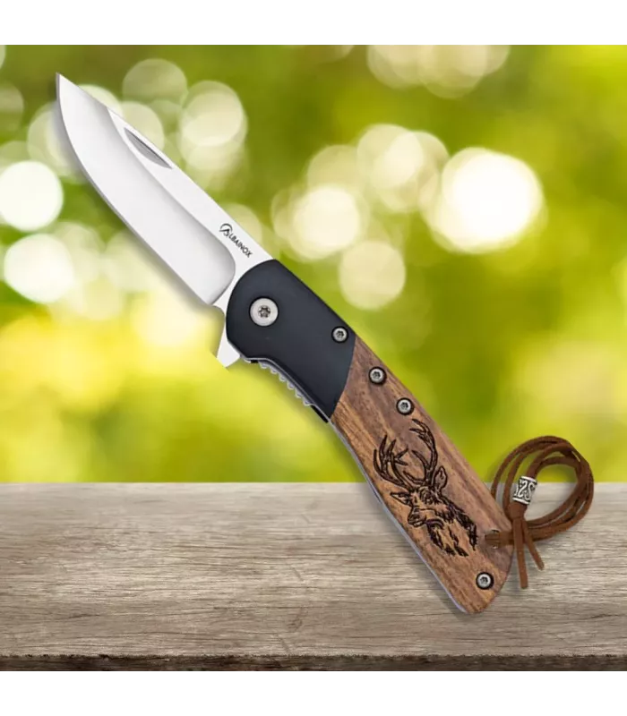 Navaja Ciervo Albainox, madera zebra negra (16,20 cm.) ⚔️