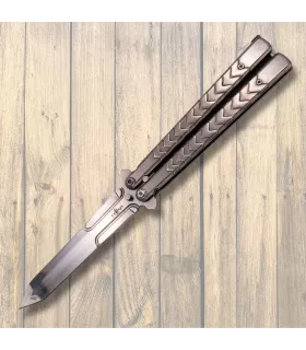 Navaja leque Third acabamento cromado, lâmina 420 (12,6 cm). ⚔️