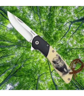 Navaja Jabalí Albainox, madera negra ABS (16,20 cm.) ⚔️