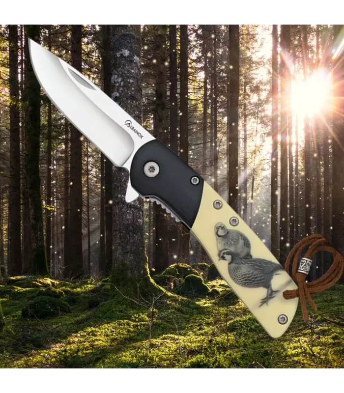 Albainox Perdiz-kniv, sort træ ABS (16,20 cm.) ⚔️