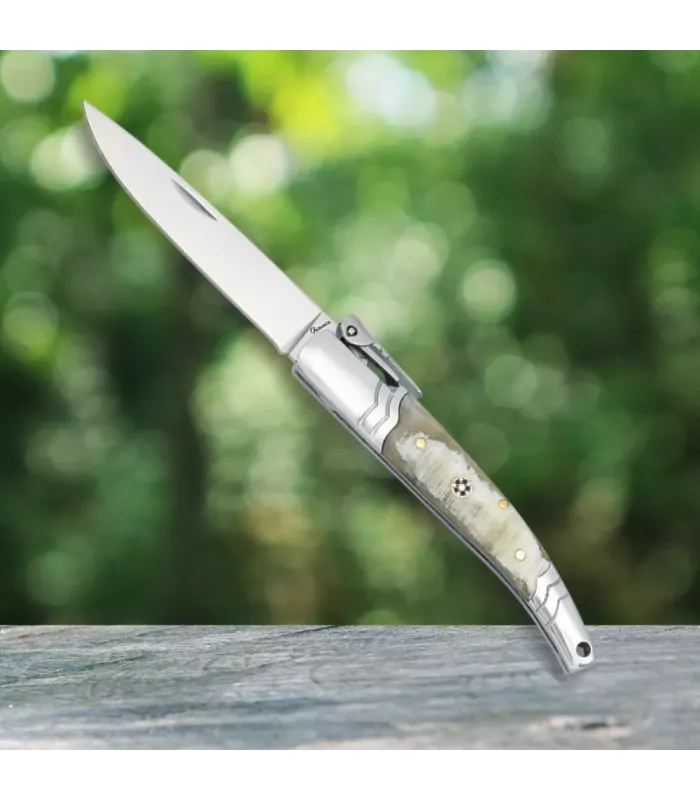 Navaja Palanquilla con manico in corno decorato (18,20 cm.) ⚔️