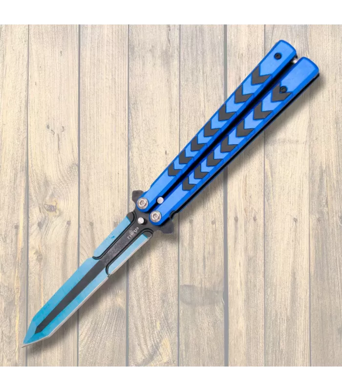 Navaja abanico Third acabado anodizado azul, hoja 420 (12,6 cm.) ⚔️