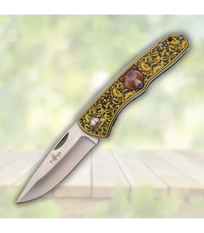 Coltello da campo Third decorato orso (20,7 cm.) ⚔️