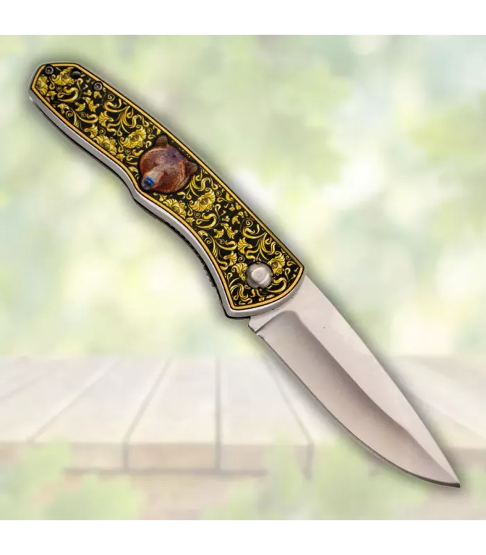 Couteau de camp Third décor ours (20,7 cm.) ⚔️