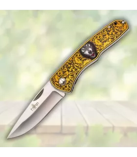 Terrænkniv Third dekoreret med ulv (20,7 cm.) ⚔️