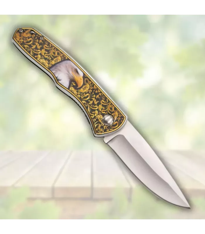 Canivete de campo Third decorado com águia (20,7 cm). ⚔️