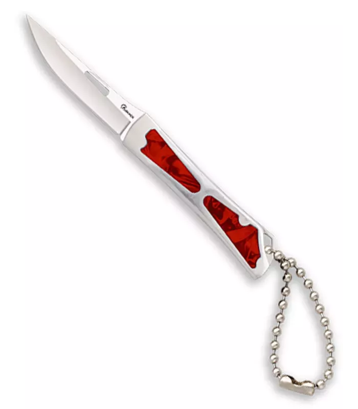 Field Knife Brand Albainox with red resin-inlaid steel handle (11.80 cm.) ⚔️