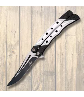 Navaja abanico Third, satinfinish og sort kant (23 cm). ⚔️