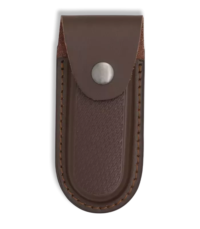 Hard brown leather sheath for knives (15x6 cm.) ⚔️