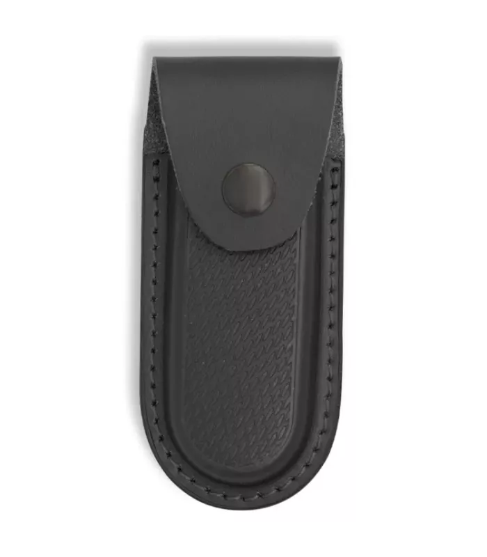 Black leather hard case for knives (15x6 cm.) ⚔️