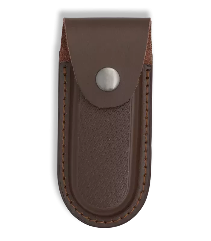 Hard brown leather sheath for knives (12x6 cm.) ⚔️