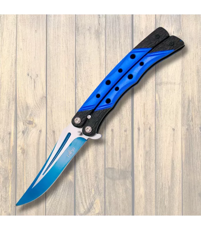 Canivete leque Terceiro acabamento acetinado e corte verde (23 cm.) ⚔️