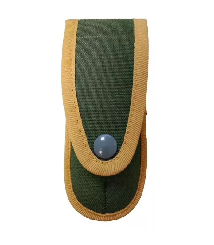 Green knife sheath with yellow edges ⚔️