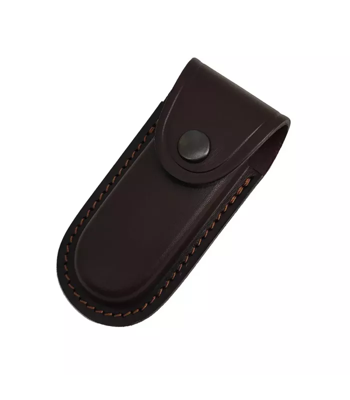 Étui rigide en cuir marron pour couteau (9 cm). ⚔️