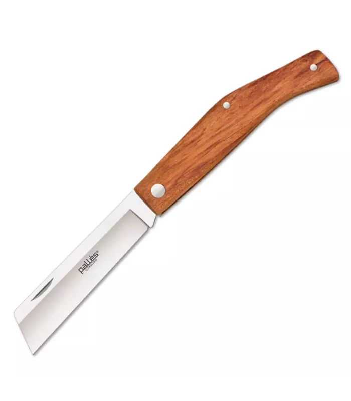 Navaja Pallés ABS modelo 2 madera, hoja carbono 9,7 cms. ⚔️