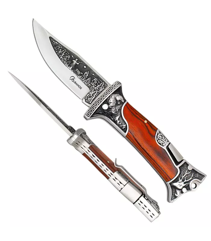 Coltello da campo Albainox con manico in Stamina rosso (22,50 cm). ⚔️