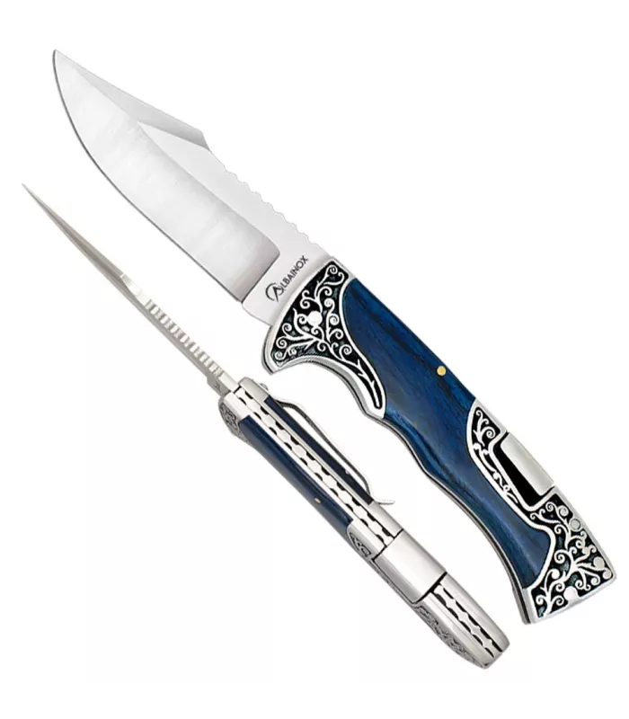 Coltello da campo Albainox con manico in stamina blu (22,50 cm.) ⚔️