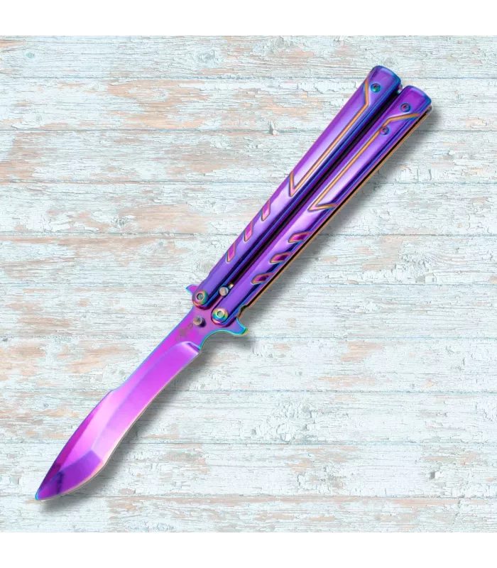 Navaja mariposa Third hoja baño titanio magenta (23,2 cm.) ⚔️