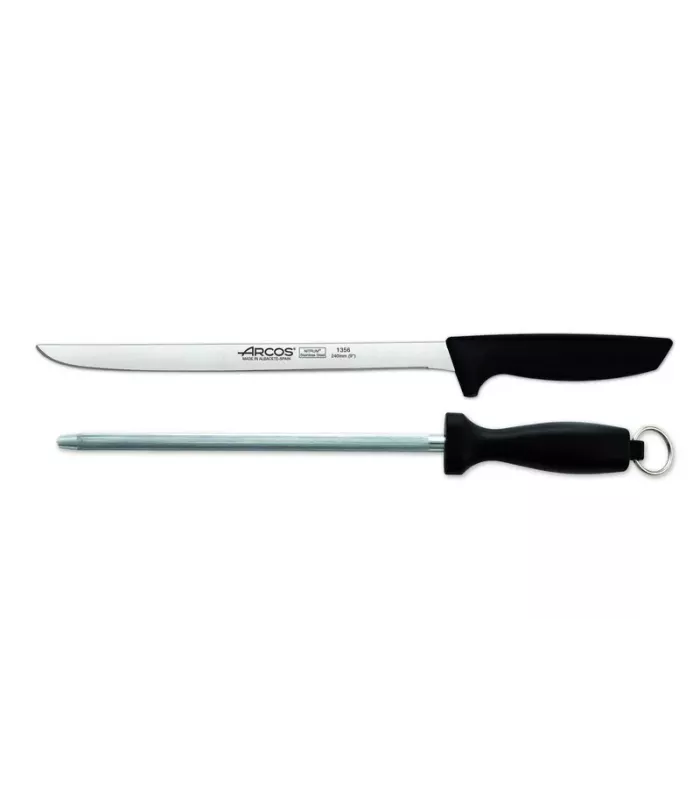 Set cuchillo jamonero + chaira ⚔️