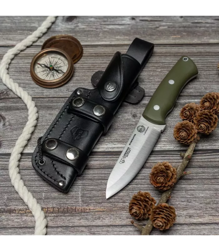 Bushcraft-Messer Marke Cudeman, Modell 206-GV mit Mehrzweck-Holster ⚔️
