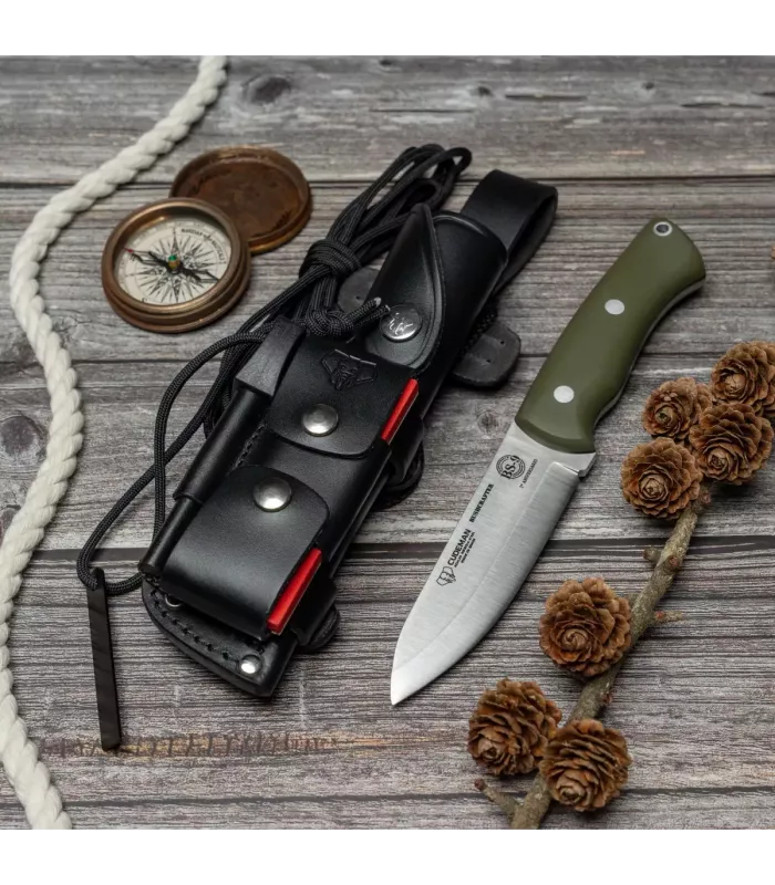Bushcraftmes met merk Cudeman model 206-GVC, compleet ⚔️