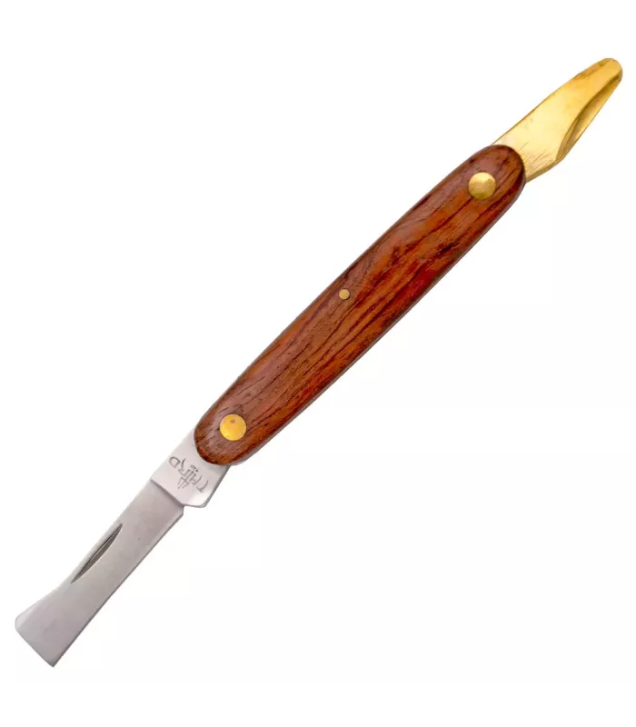 Couteau de greffage Third, bois de rose mango (19,6 cm.) ⚔️