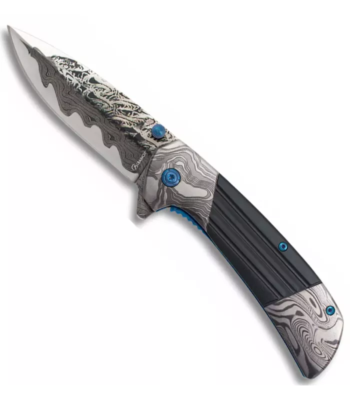 Coltello da campo Albainox fantasia 3D acciaio damasco (20 cm.) ⚔️