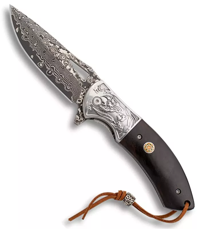 Canivete de campo marca Albainox lâmina Damasco (20 cm.) ⚔️